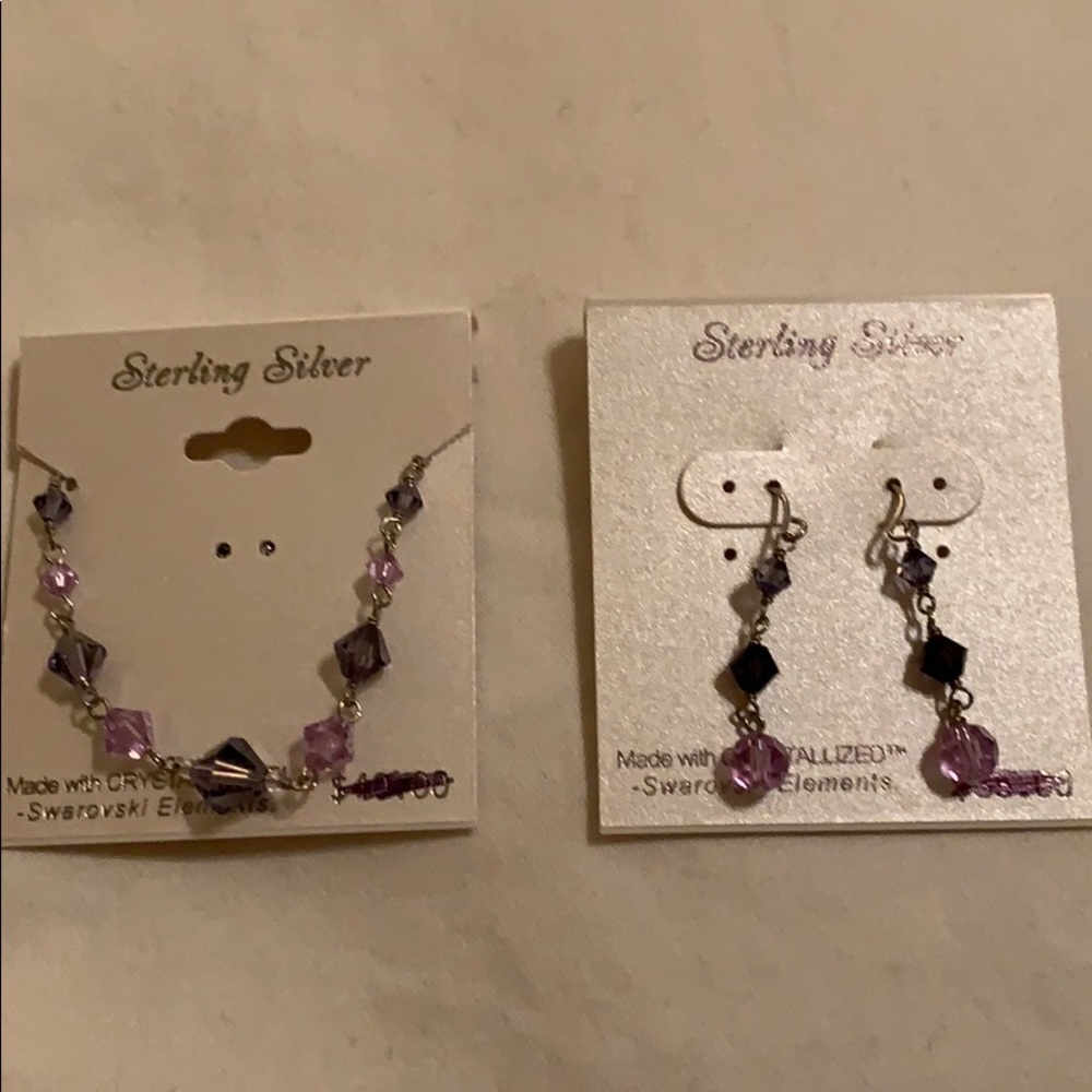 Sterling Silver Swarovski crystal set
